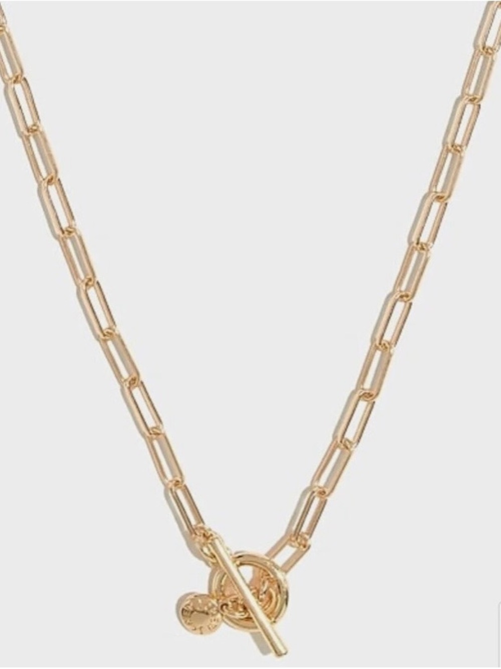 J. Crew Factory Paperclip Chain Necklace T-Bar Toggle Necklace - gold plated